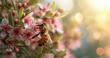 Eine Honigbiene an einer Manuka-Blüte. (Foto: AdobeStock_702831869 vxnaghiyev)